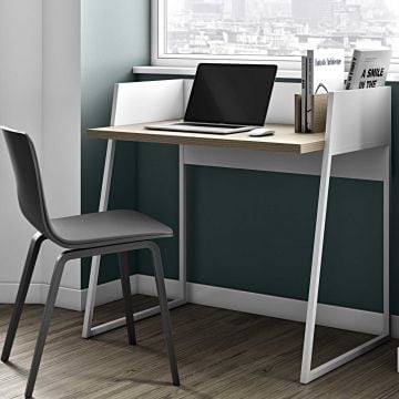 Bureau Volta 90cm - wit/eik