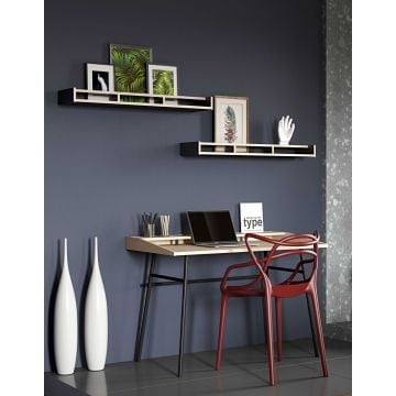 Bureau Ply 120cm - eik/zwart