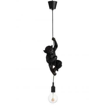 Lamp aap hangend polyresin zwart