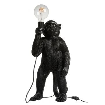 Lamp aap staand polyresin zwart
