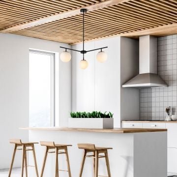 Fulgor kroonluchter | Zwart Goud Wit | Metalen Behuizing
