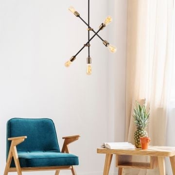 Fulgor kroonluchter | metalen behuizing | zwart antiek