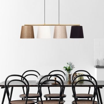 Fulgor kroonluchter | glanzend goud | metalen behuizing | 148x25cm