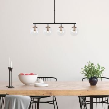 Fulgor kroonluchter | metalen behuizing | glazen kap | in hoogte verstelbaar