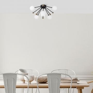 Fulgor kroonluchter | metalen behuizing | glazen kap | 50x50x28cm