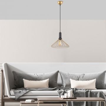 Fulgor kroonluchter | metalen behuizing | glanzend goud | in hoogte verstelbaar