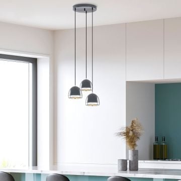 Fulgor kroonluchter | 35x35x110cm | metalen frame | antraciet