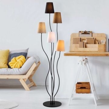 Fulgor vloerlamp | metalen frame, stoffen kap | 44x44x160 cm