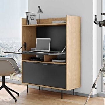 Secretaire Limo 104cm - eik/zwart