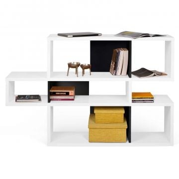 Boekenkast Lisbon 1 - wit/zwart