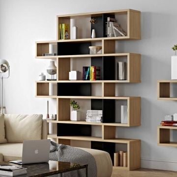Boekenkast Lisbon 3 - eik/zwart