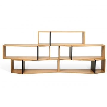 Boekenkast One - eik/zwart