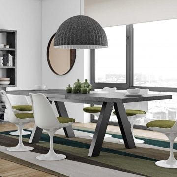 Uitschuifbare eettafel Alex - 6 tot 8 personen - betonlook