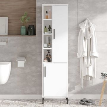 Locelso multifunctionele kast wit melamine 18 mm dik metalen frame