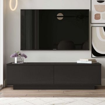 Modern TV-meubel | Melamine coating | 140cm breedte | Zwart