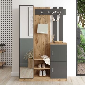 Elegante kapstok met opbergruimte | Atlantic Pine Antraciet