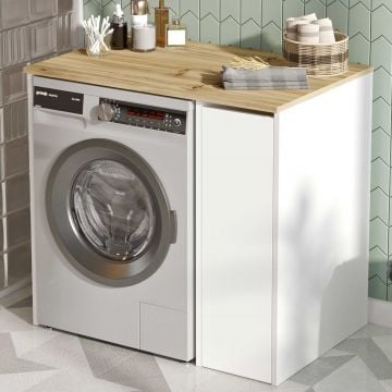 Badkamermeubel Locelso | 100% Melamine | Walnoot-wit