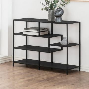 Boekenrek Dover - 114x35x78 cm - zwart