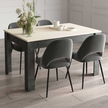 Eettafel Kent - 138x90x77cm - eikdecor/antraciet