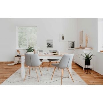 Eetkamer Berge-wit/eik