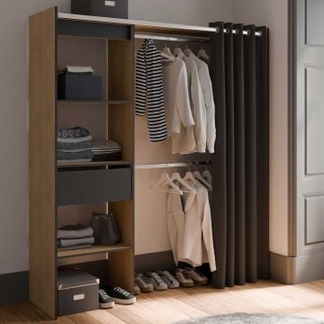 Kleerkast Chicago - 50x114x192 cm - Bruin/eik