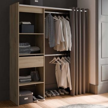 Kleerkast Chicago - 50x114x192 cm - Beige/eik 