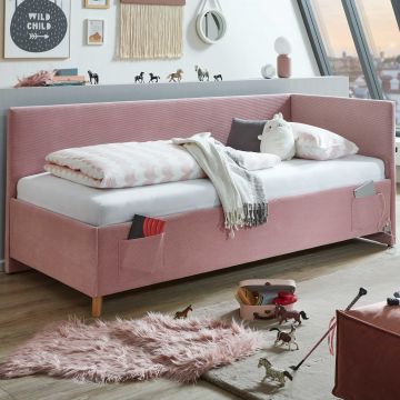 Kofferbed Cool | Met rugleuning | 140 x 200 cm | Roze design
