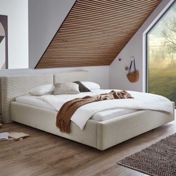 Tweepersoonsbed Kubrik 180 x 200 cm ribfluweel - Beige