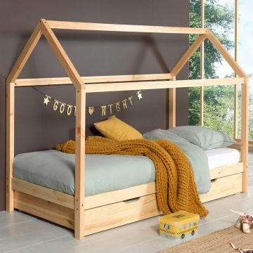 Bedhuisje Dallas 1 90x200 met bedlade - dennenhout