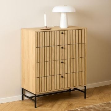 Ladekast Albany - 81x40x100cm - 4 lades - eikdecor