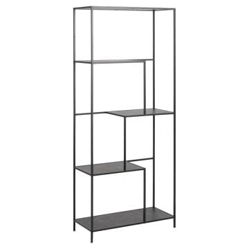 Wandrek Infinity 170 cm met 3 zwevende legplanken - zwart/marmer