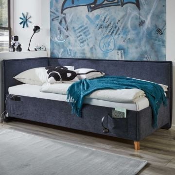 Twijfelaar Ollie | Met rugleuning | 140 x 200 cm | Donkerblauw design