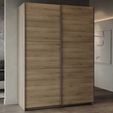 Garderobekast Spectre 148cm met schuifdeuren - eik