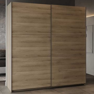 Garderobekast Spectre 195cm met schuifdeuren - eik