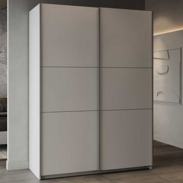 Garderobekast Spectre 148cm met schuifdeuren - mat wit