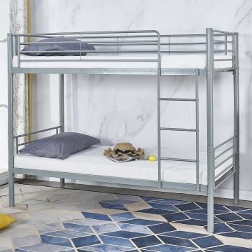 Stapelbed Dixie 90x200cm - metaal - mat grijs