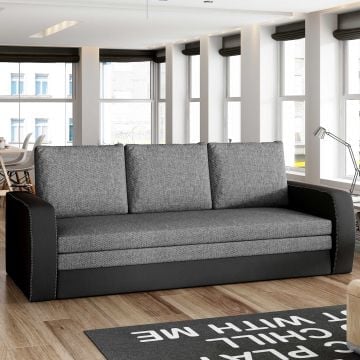 Driezitzetel Verdana | 220 x 83 x 89 cm | Met bedfunctie | Donkergrijs