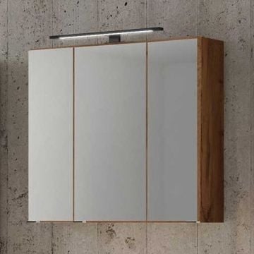 Spiegelkast Dusan 70cm met 3 deuren - wotan eik