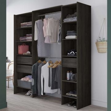 Kleerkast Mimi 7 legplanken, 3 lades en 2 kledingroedes-Waterford eik