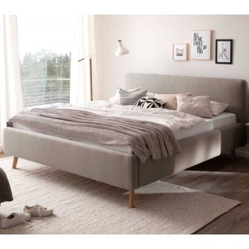 Tweepersoonsbed Tony 180x200cm met opbergruimte - taupe