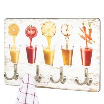 Wandpaneel met 4 haken | 30 x 5 x 21 cm | Cocktail-design
