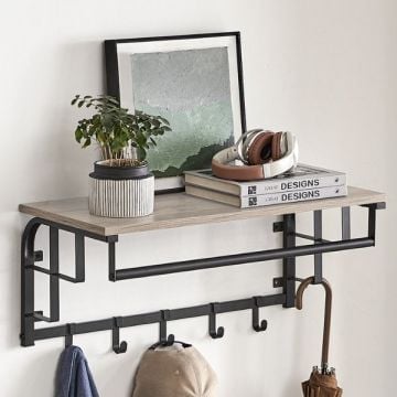 Wandkapstok Rhodes | 66 x 30 x 27 cm | Grijsbeige design