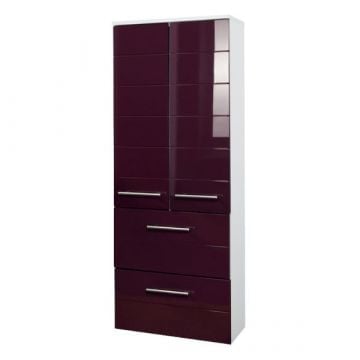 Middelgrote opbergkast Rimini | 50 x 27 x 130 cm | Wijnrood