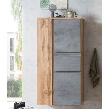 Middelgrote opbergkast Varese | 65 x 35 x 130 cm | Betonkleur