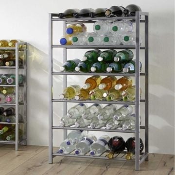 Flessenrek | 54 x 31 x 90 cm | Grijs / Metaal