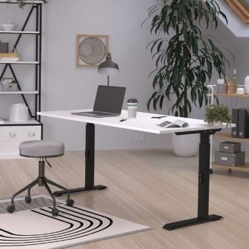 Bureautafel Hermoso | 160 x 80 x 91 cm | Wit-zwartdesign