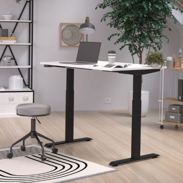 Zit-stabureau Hermoso | 120 x 80 x 120 cm | Elektrisch verstelbaar | Wit-zwartdesign