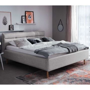 Tweepersoonsbed Laika 160x200cm met opbergruimte - grijs