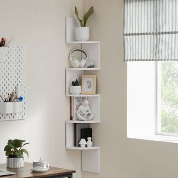 Wandhoekplank Dana | 20 x 20 x 126 cm | Wit