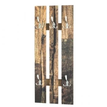 Wandkapstok met 6 haken | 40 x 9 x 100 | Parketdesign